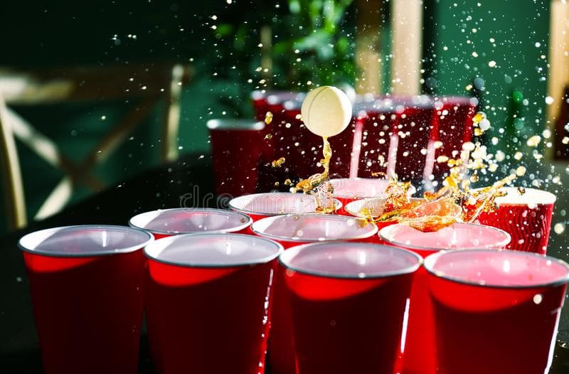 Beer pong action background